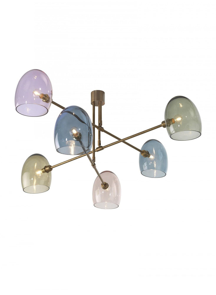 Heathfield Andromeda Ceiling Pendant Light Antique Brass with Glass Shades - Decolight Ltd 