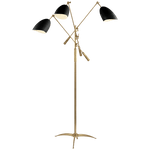 Decolight Sommerard Antique Brass Mid Century  Floor Lamp Black