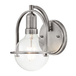 Quintiesse Somerset 1 Light Wall Light  Brushed Nickel Clear Glass