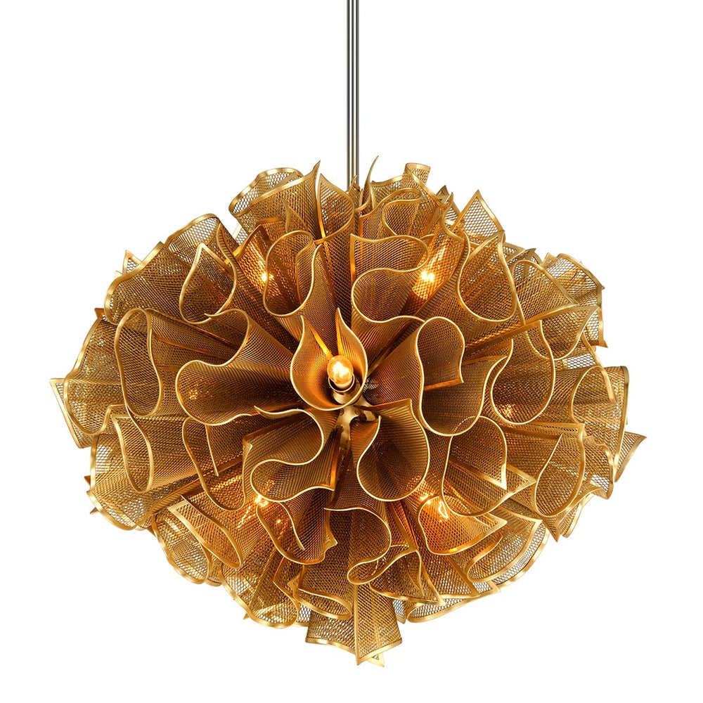 Corbett Lighting Pulse Small Gold Leaf Ceiling Light - Decolight Ltd 