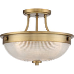 Decolight Dillon Weathered Brass Art Deco Semi Flush Ceiling Light - Decolight Ltd 