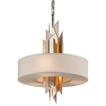 Corbett Lighting Modernist Small Polished Stainless Steel With Silver and Gold Leaf Ceiling Pendant - Decolight Ltd 