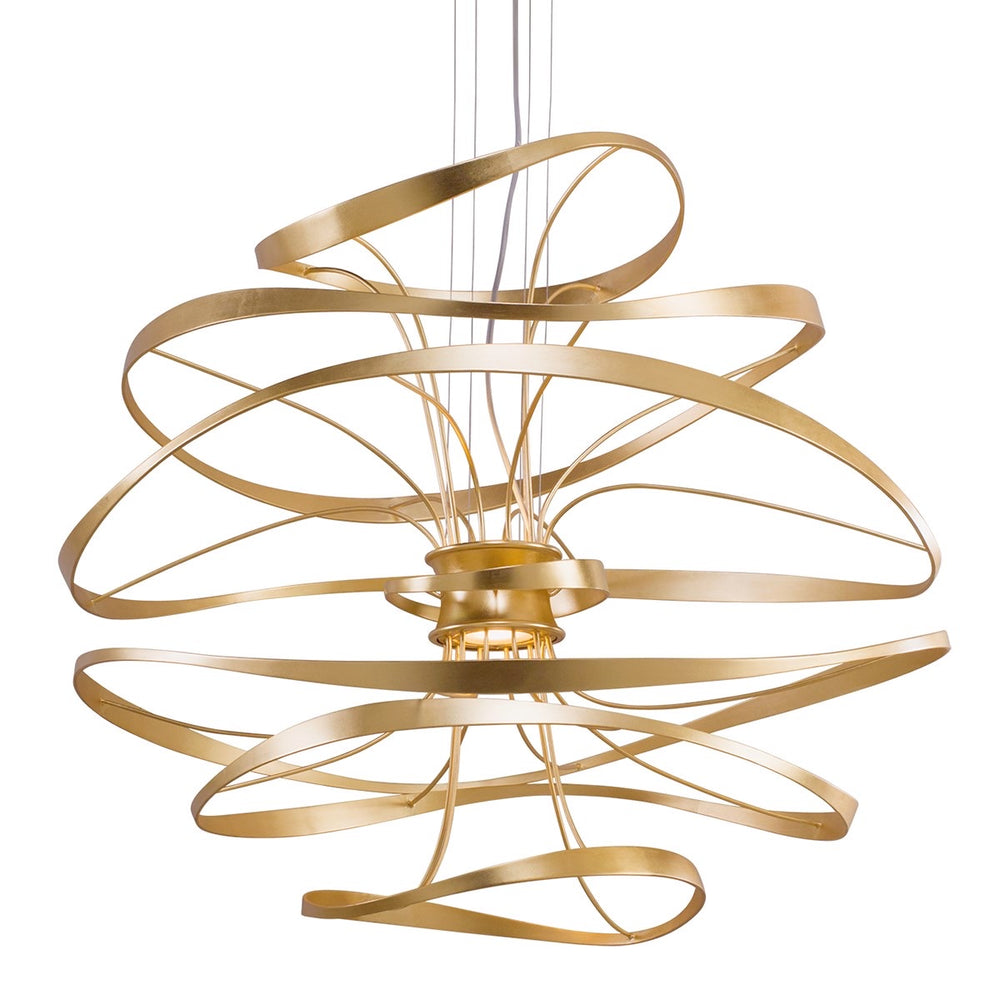 Corbett Lighting Calligraphy Gold Leaf With Polished Stainless Ceiling Light - Decolight Ltd 
