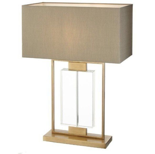 Decolight Ryston, Antique Brass Finish, Crystal Table Lamp  & Lampshade