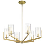 Quintiesse Nye 6 Light Chandelier   Brushed Natural Brass