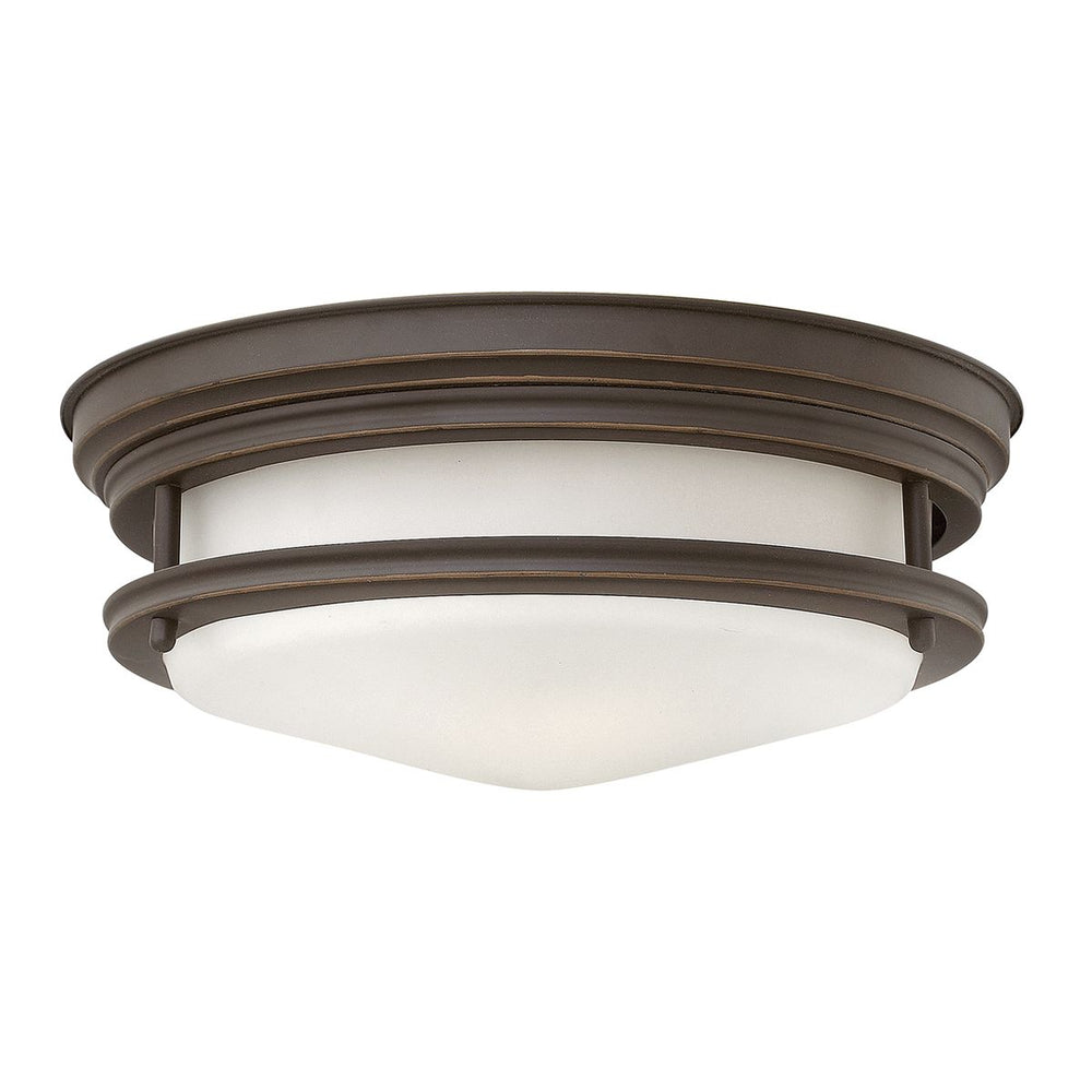 Quintiesse Hadrian 2 Light Flush Mount - Opal Glass - Oil Rubbed Bronze Oil Rubbed Bronze