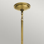 Quintiesse Tollis 1 Light Pendant  Natural Brass & White - Decolight Ltd 