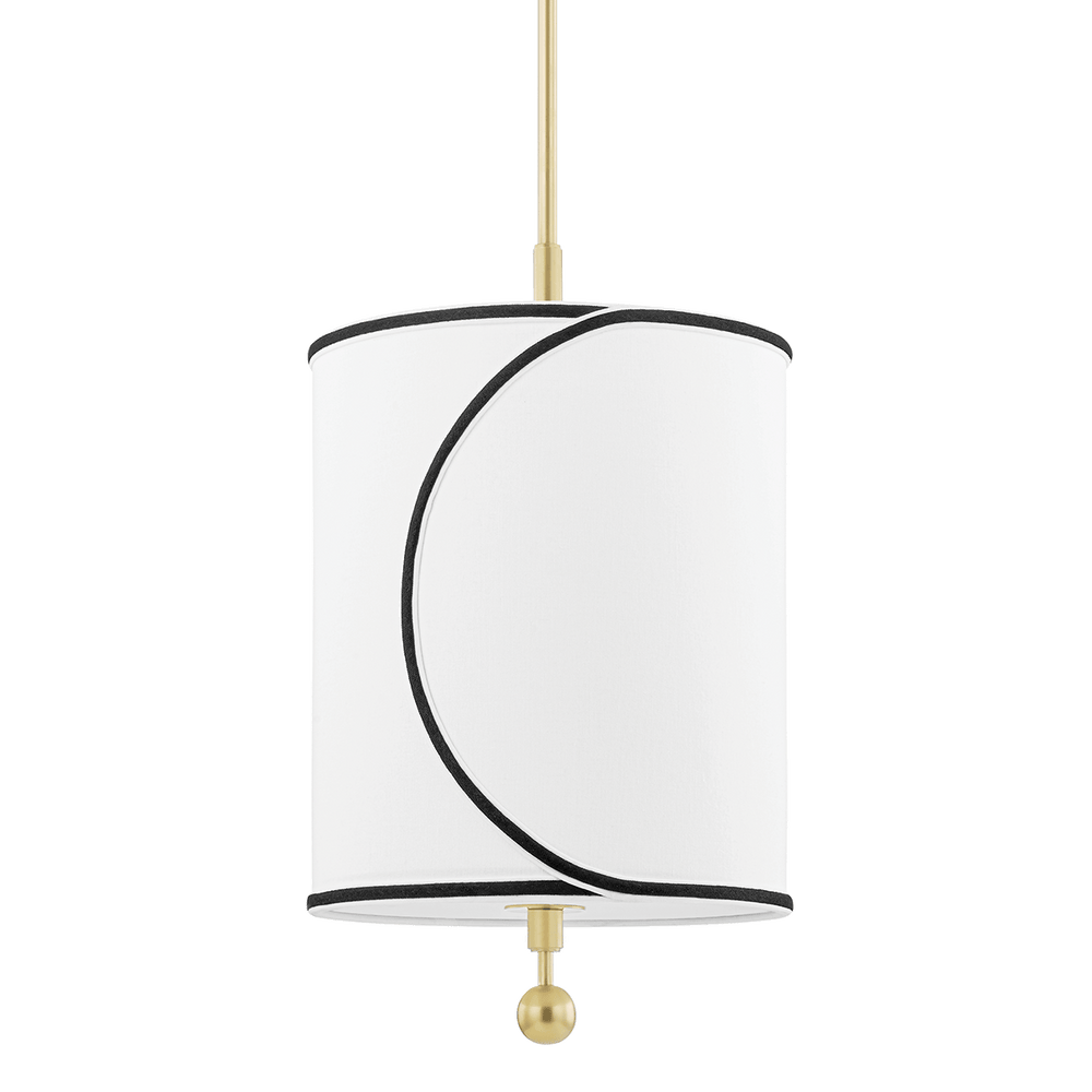 Mitzi Lighting Zara Small White & Black Linen Ceiling Pendant Light