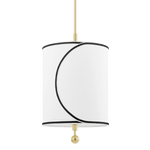 Mitzi Lighting Zara Small White & Black Linen Ceiling Pendant Light