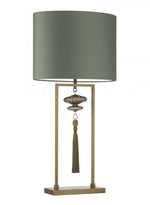 Heathfield Constance Antique Brass & Cactus Green Table Lamp - Decolight Ltd 