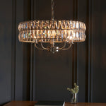 Decolight Keysham light Polished Nickel & Glass Ceiling Pendant Light