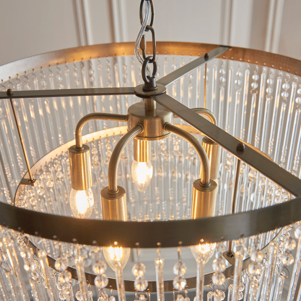 Envisage Genevieve 5lt Larger Glass Droplet Ceiling Pendant Light - Decolight Ltd 