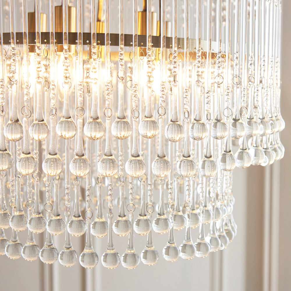 Envisage Genevieve 5lt Larger Glass Droplet Ceiling Pendant Light - Decolight Ltd 