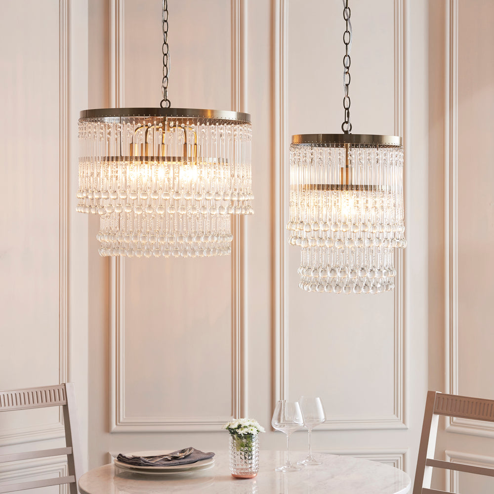Envisage Genevieve 5lt Larger Glass Droplet Ceiling Pendant Light - Decolight Ltd 