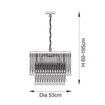 Envisage Genevieve 5lt Larger Glass Droplet Ceiling Pendant Light - Decolight Ltd 