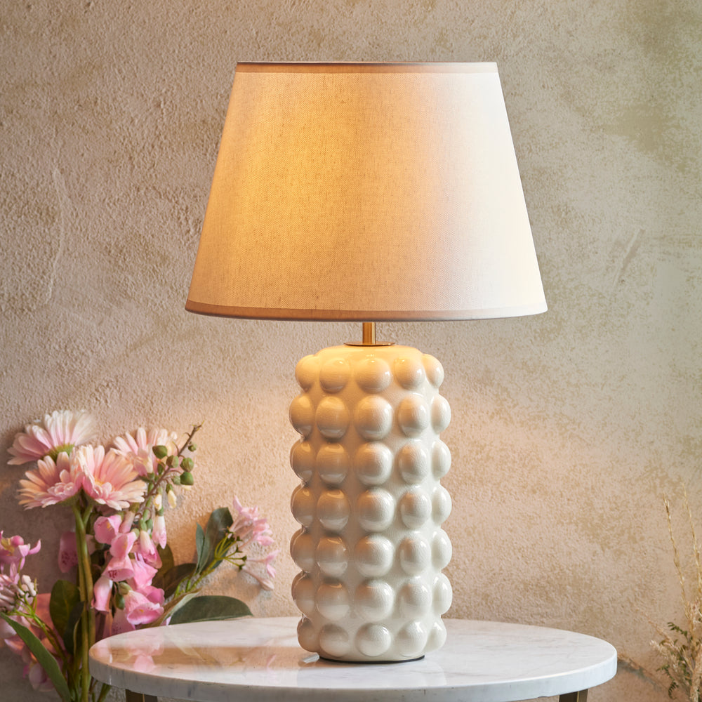 Envisage Linden Ceramic Ivory Table Lamp - Decolight Ltd 