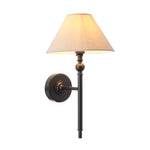 Envisage Lillie Matt Black  Wall Light & Ivory Lampshade - Decolight Ltd 