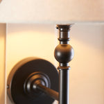 Envisage Lillie Matt Black  Wall Light & Ivory Lampshade - Decolight Ltd 