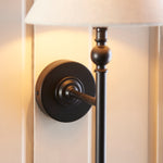 Envisage Lillie Matt Black  Wall Light & Ivory Lampshade - Decolight Ltd 