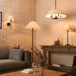 Envisage Lillie Matt Black  Wall Light & Ivory Lampshade - Decolight Ltd 