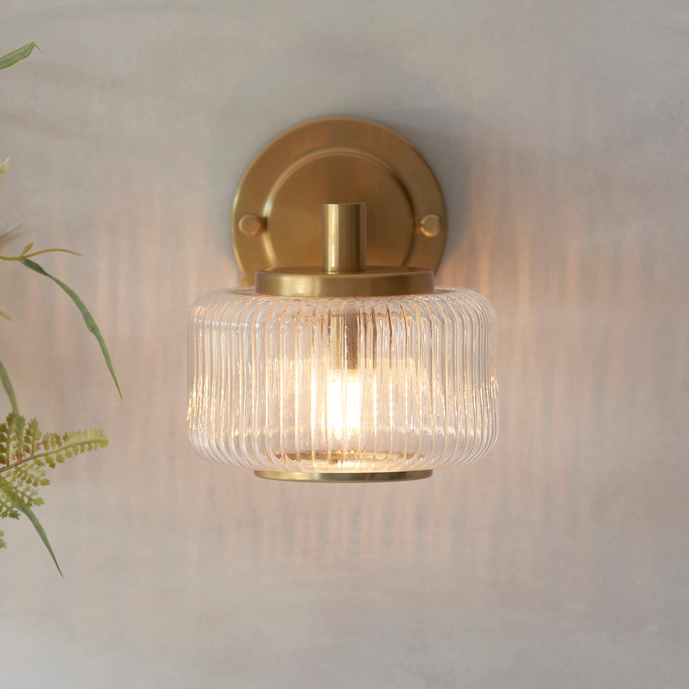 Envisage Lighting Moxie Brushed Brass Wall Light Mid Century Style - Decolight Ltd 