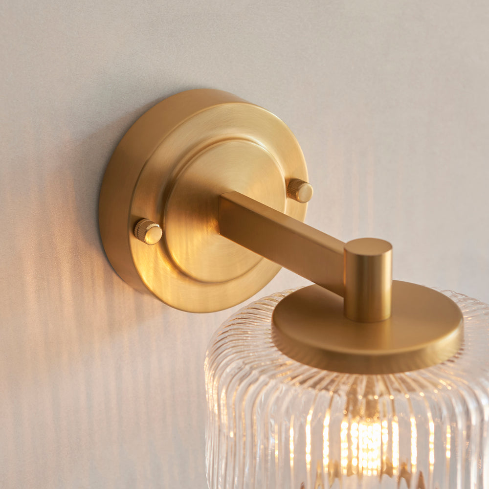 Envisage Lighting Moxie Brushed Brass Wall Light Mid Century Style - Decolight Ltd 