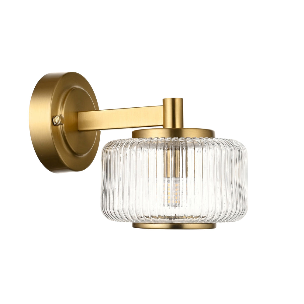 Envisage Lighting Moxie Brushed Brass Wall Light Mid Century Style - Decolight Ltd 