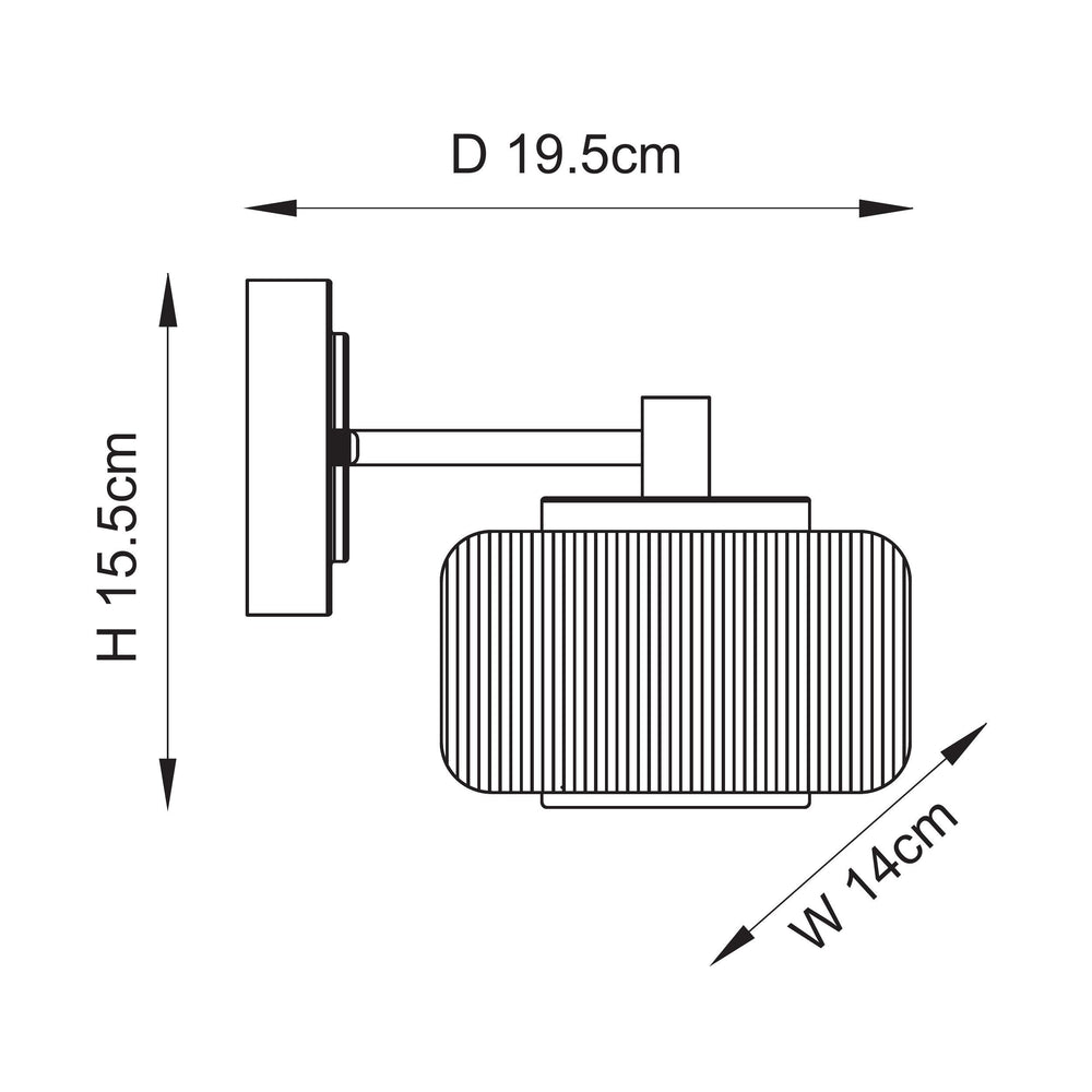 Envisage Lighting Moxie Brushed Brass Wall Light Mid Century Style - Decolight Ltd 