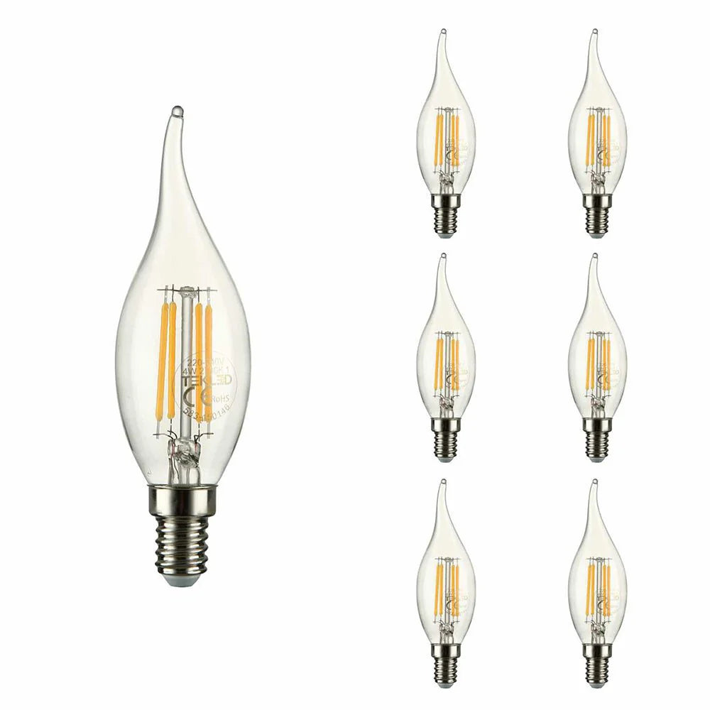 Decolight LED E14 4w Warm white 2700K LED Filament Flame Candle lightbulb  6x Box