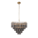 Envisage Naissa 12 lt Smoke and Brushes Gold Ceiling Pendant - Decolight Ltd 