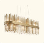 Alsace Linear Ceiling Pendant Light Clear Glass and Antique Brass