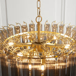 Envisage Naissa 12 lt Smoke and Brushes Gold Ceiling Pendant - Decolight Ltd 