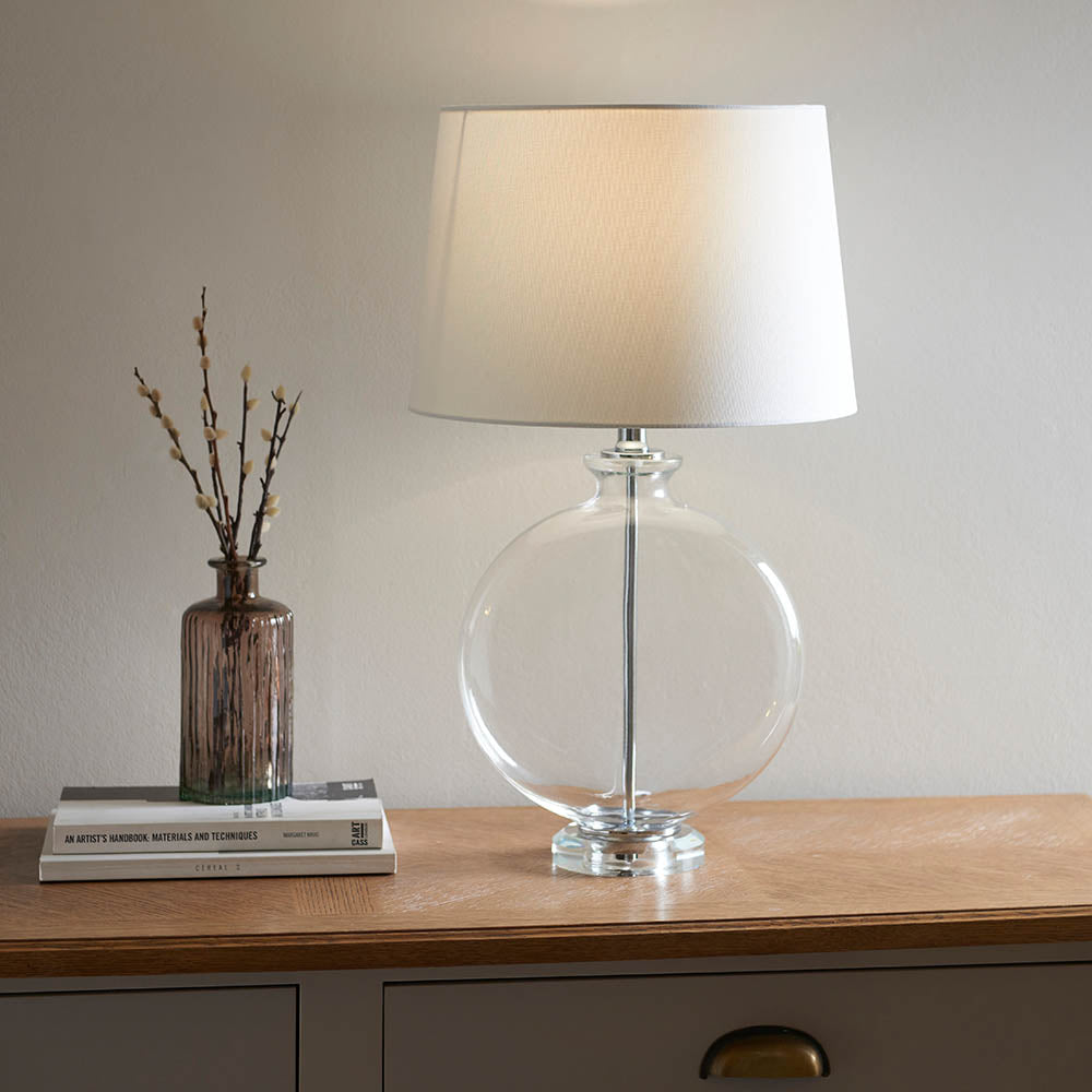 Envisage Lucy Oval Glass & Nickel Table Lamp
