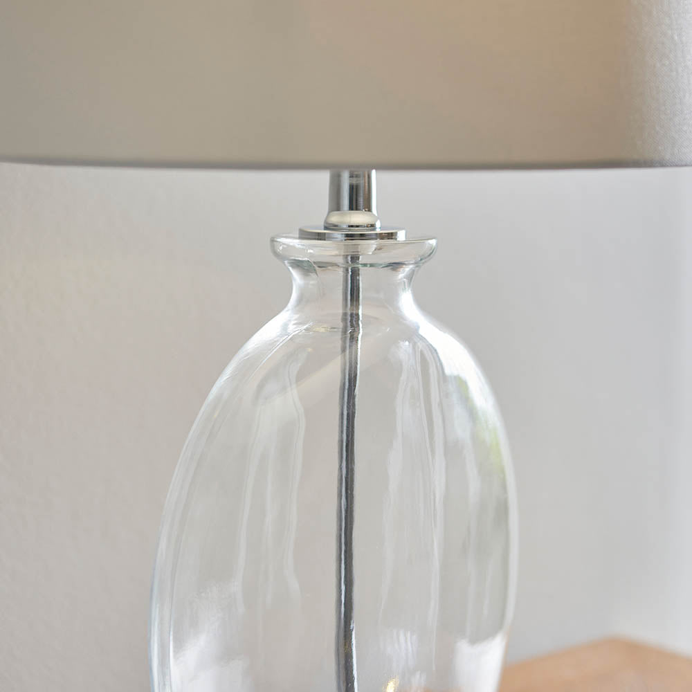 Envisage Lucy Oval Glass & Nickel Table Lamp - Decolight Ltd 