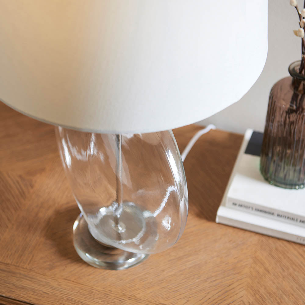 Envisage Lucy Oval Glass & Nickel Table Lamp - Decolight Ltd 