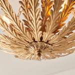 Decolight Hampton Gold Olive Leaf Semi Flush Ceiling Light - Decolight Ltd 