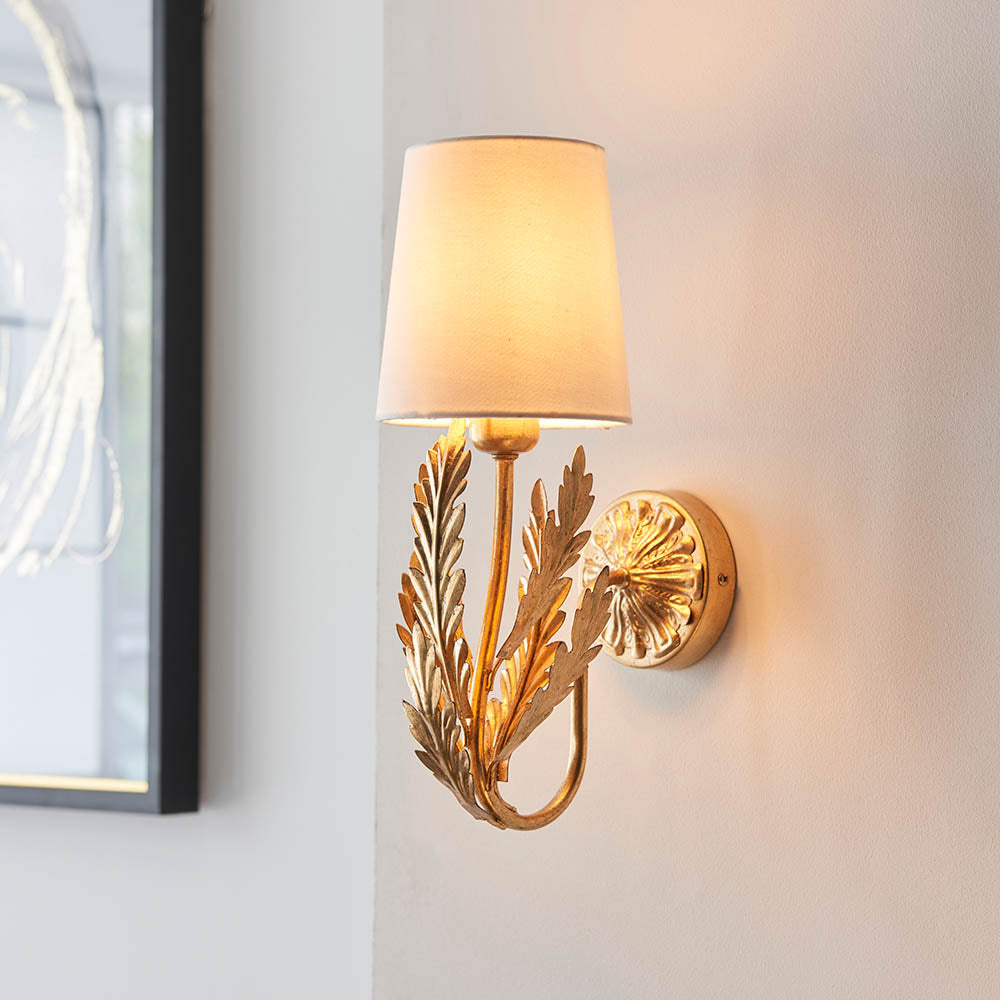 Decolght Hampton Wall Light Artisan Gold Leaf Design