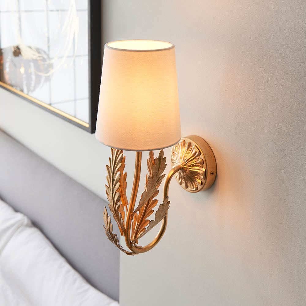 Decolght Hampton Wall Light Artisan Gold Leaf Design