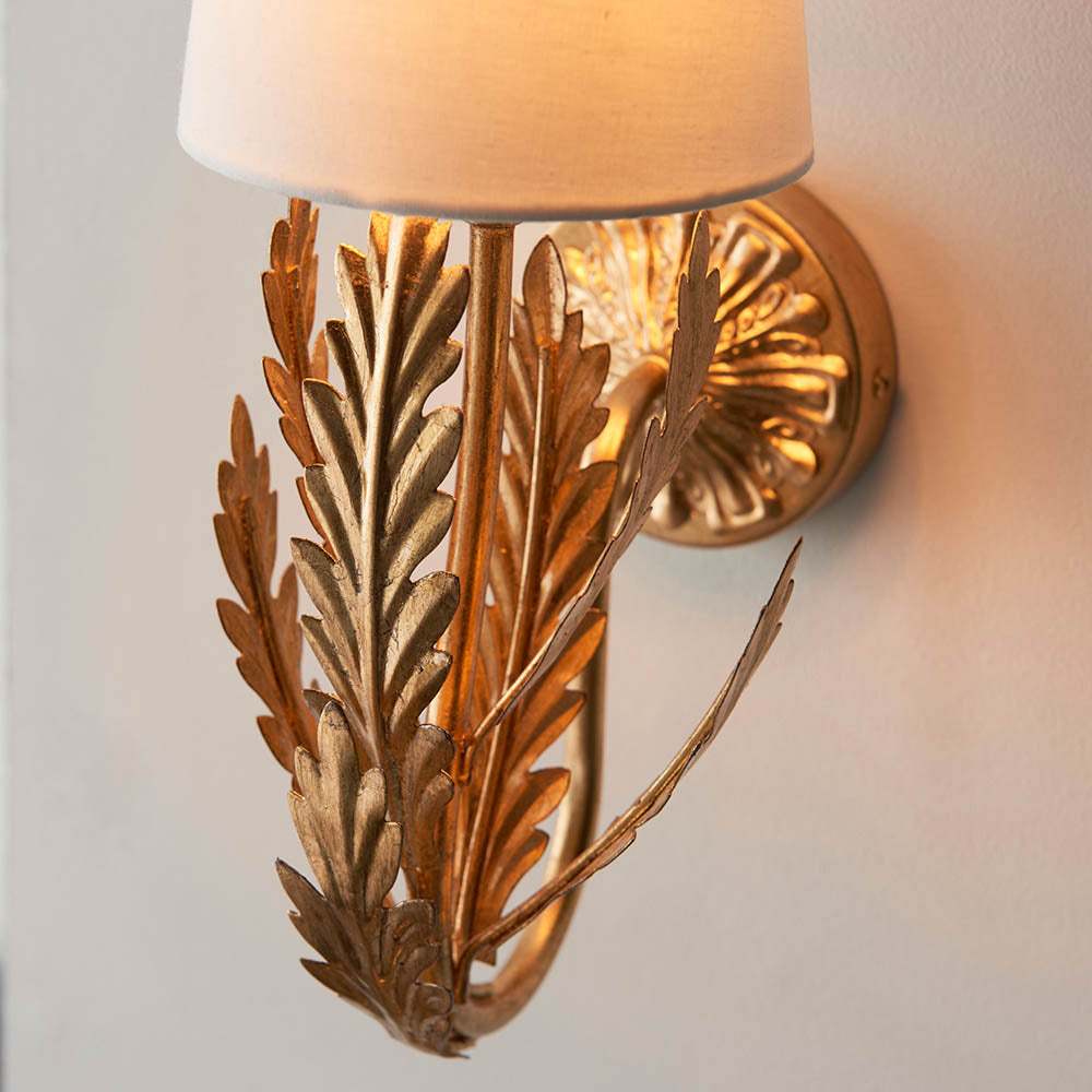 Decolght Hampton Wall Light Artisan Gold Leaf Design