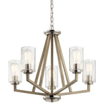 Decolight Denby 5 Arm Light Brushed Silver Ceiling Light