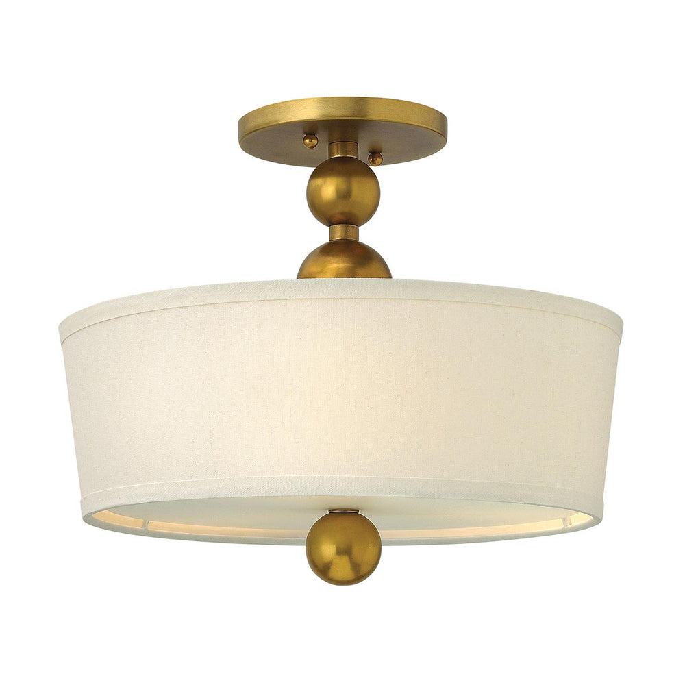 Decolight Zoe Aged Brass Semi Flush Ceiling Light