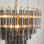 Envisage Naissa 12 lt Smoke and Brushes Gold Ceiling Pendant - Decolight Ltd 