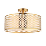 Decolight Lilly Golden Geometric Semi Flush Ceiling Light