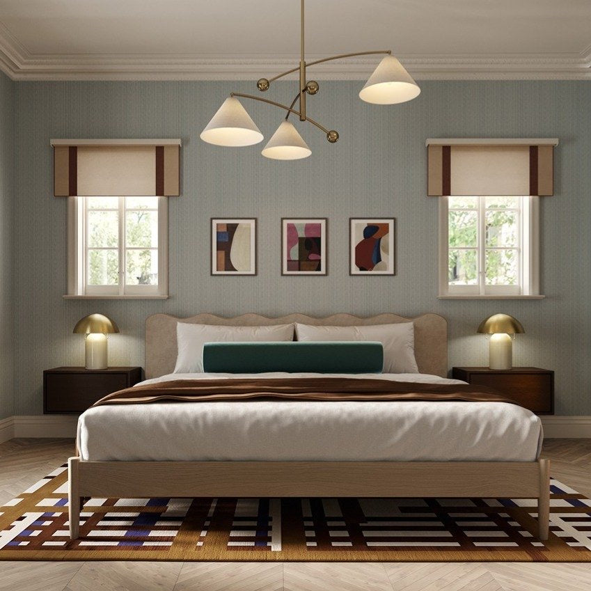 Mitzi Lighting Birdie Mid Century Inspired Brass Ceiling Light - Decolight Ltd 