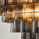 Envisage Naissa 12 lt Smoke and Brushes Gold Ceiling Pendant - Decolight Ltd 