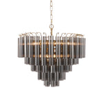 Envisage Naissa 12 lt Smoke and Brushes Gold Ceiling Pendant - Decolight Ltd 