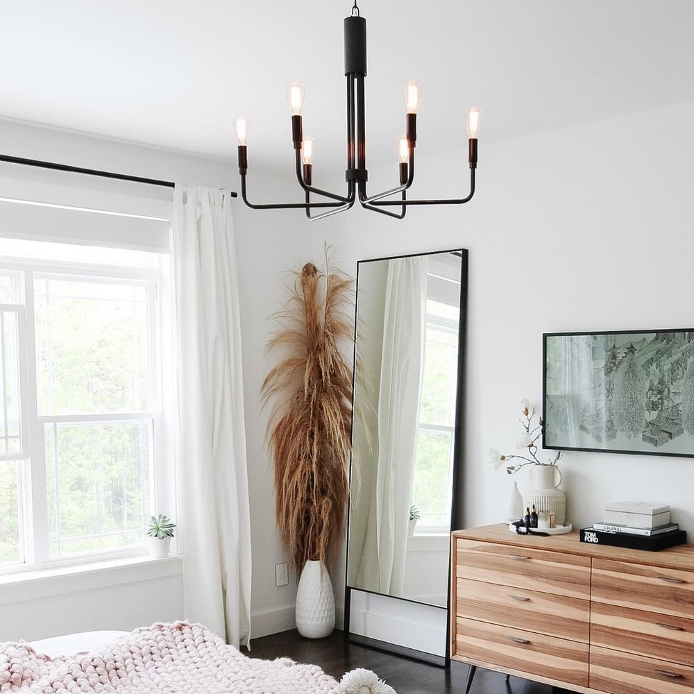 Mitzi Lighting Brigitte Old Bronze Black 6 Lt Ceiling Chandelier Lighting - Decolight Ltd 