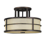 Decolight  Etta  3 Light Ceiling Semi Flush Art Deco Ceiling Light  Bronze