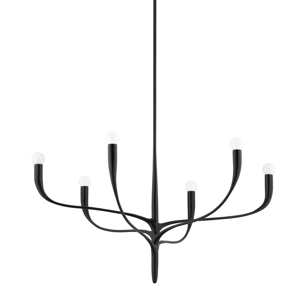 Hudson Valley Labra Black 6 Arm Artisan Ceiling Light Chandelier
