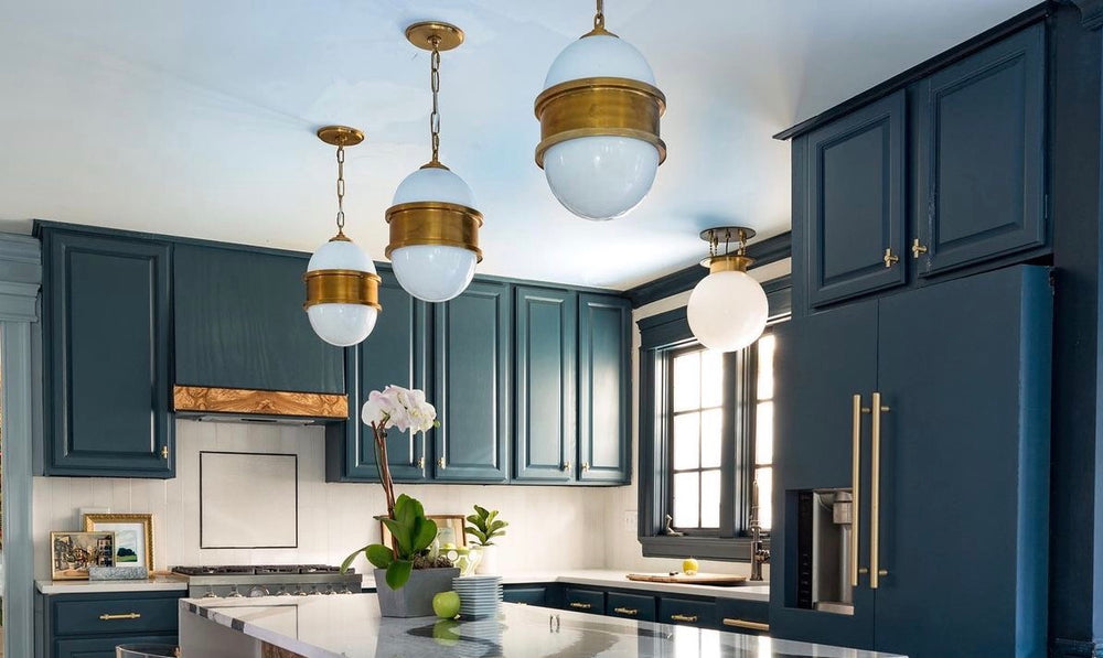 Corbett Lighting Broomley Vintage Brass Mid Century Ceiling Pendant Light Small - Decolight Ltd 